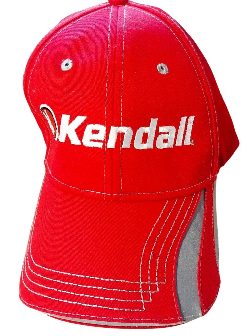 Kendall Red Baseball Hat Adjustable Cap With Reflective Gray Accents
